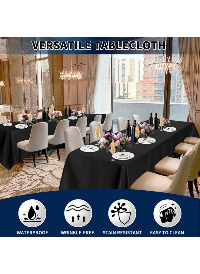 6 Pack Black Table Cloths 60 X 102 Inch, Stain And Wrinkle Resistant Table Linen For 6 Ft Rectangle Table, Polyester Table Covers For Dining Table, Wedding, Party, Banquet And Camping