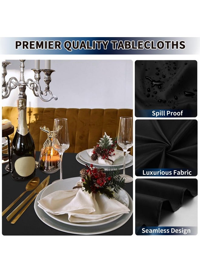 6 Pack Black Table Cloths 60 X 102 Inch, Stain And Wrinkle Resistant Table Linen For 6 Ft Rectangle Table, Polyester Table Covers For Dining Table, Wedding, Party, Banquet And Camping