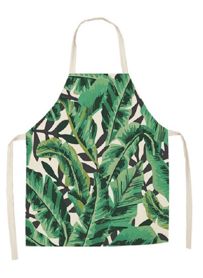 Creative Plant Foliage Pattern Apron Green/Beige/Black 68 x 55cm