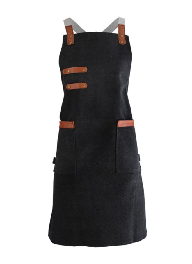 Adjustable Stripe Chef Apron Black/Brown 80 x 25centimeter