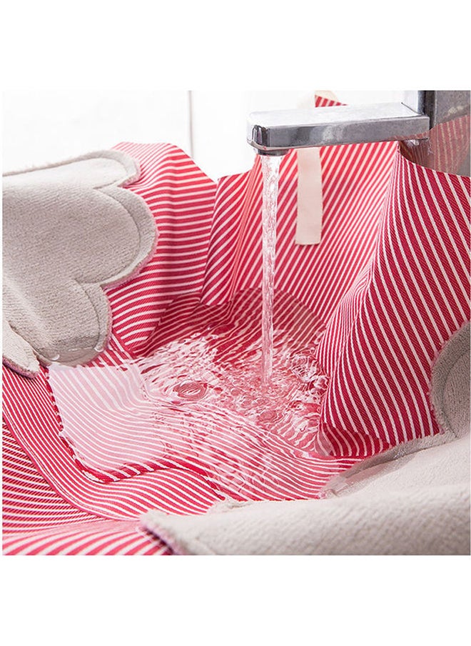 2-Side Waterproof Hand Wipe Apron Red/White 72x70cm