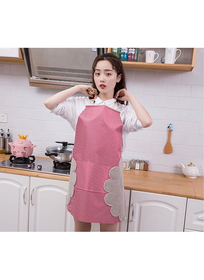 2-Side Waterproof Hand Wipe Apron Red/White 72x70cm