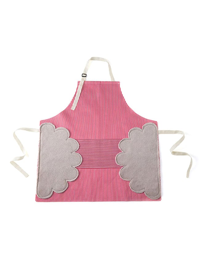 2-Side Waterproof Hand Wipe Apron Red/White 72x70cm