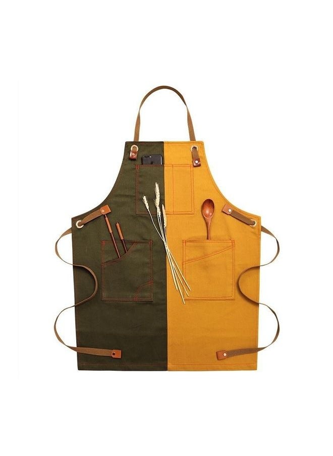 Household Sleeveless Denim Apron For Children Green/Yellow/Brown 57cm