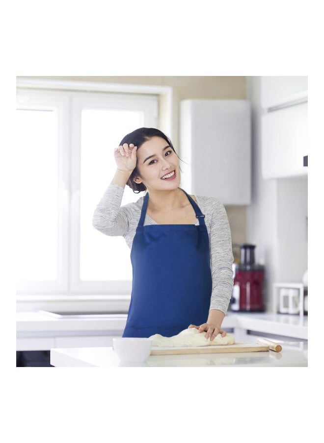 2-Piece Cooking Apron With Adjustable Neck Belt Blue 66x66x75centimeter