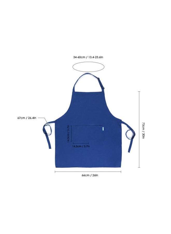 2-Piece Cooking Apron With Adjustable Neck Belt Blue 66x66x75centimeter