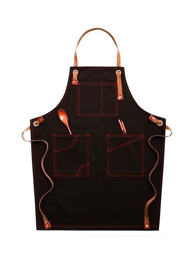 Household Sleeveless Denim Apron For Children Black/Brown 47cm