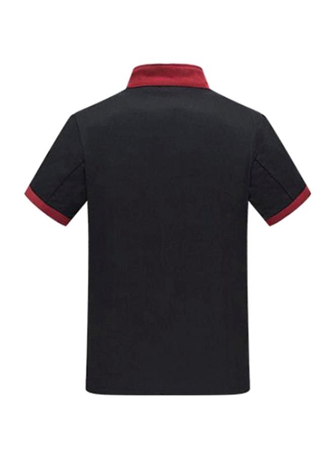 Pocket Detailed Chef Coat Black/Red M