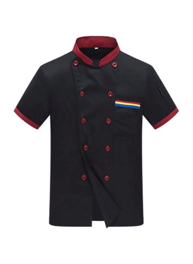 Pocket Detailed Chef Coat Black/Red M