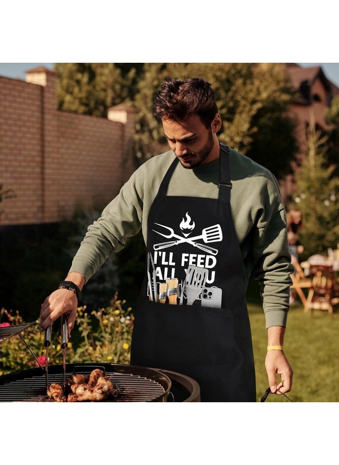 Funny Aprons For Men, Men’S Funny Chef Cooking Grilling Bbq Apron With 3 Pockets, Father'S Day Birthday Gifts