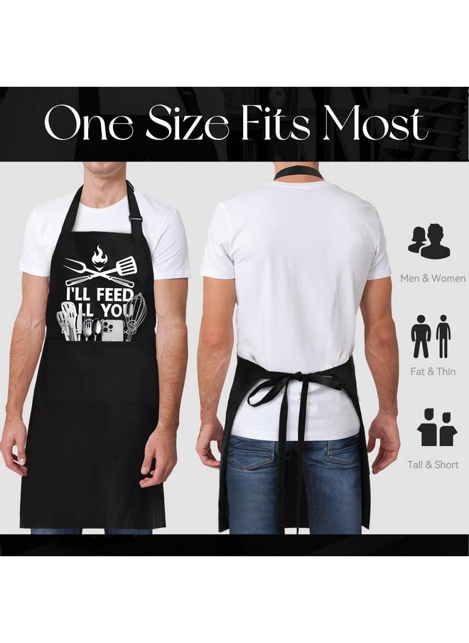 Funny Aprons For Men, Men’S Funny Chef Cooking Grilling Bbq Apron With 3 Pockets, Father'S Day Birthday Gifts