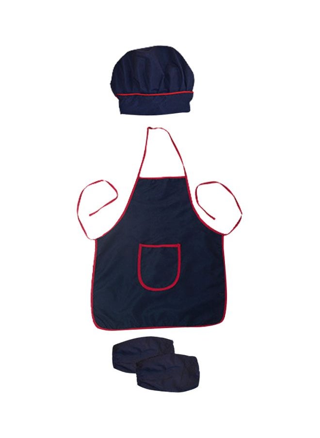 4-Piece Cooking Apron Set Blue/Red