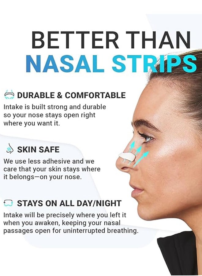 Breathing Nasal Strip Starter Kit 15 Count - Boost Oxygen Intake, Reduce Snoring, Improve Sleep Quality - No Medicine or Chemicals, Sweat Resistant, Skin Safe Nasal Strips, White Arc