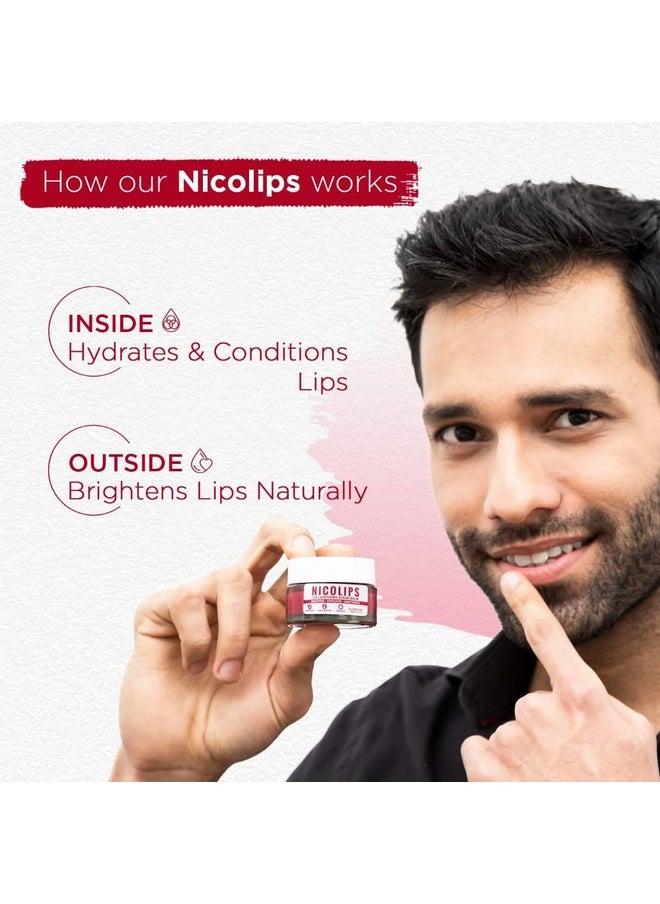 Nicolips Lip Scrub & Nicobalm Lip Balm Combo For Dry, Chapped & Dark Lips Remover Treatment, 20 G, 4 G