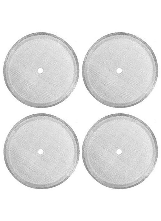 4 Pack French Press Replacement Filter Screen,Reusable Stainless Steel Mesh Filters For Universal 1000 Ml / 34 Oz / 8 Cup French Press Coffee Makers