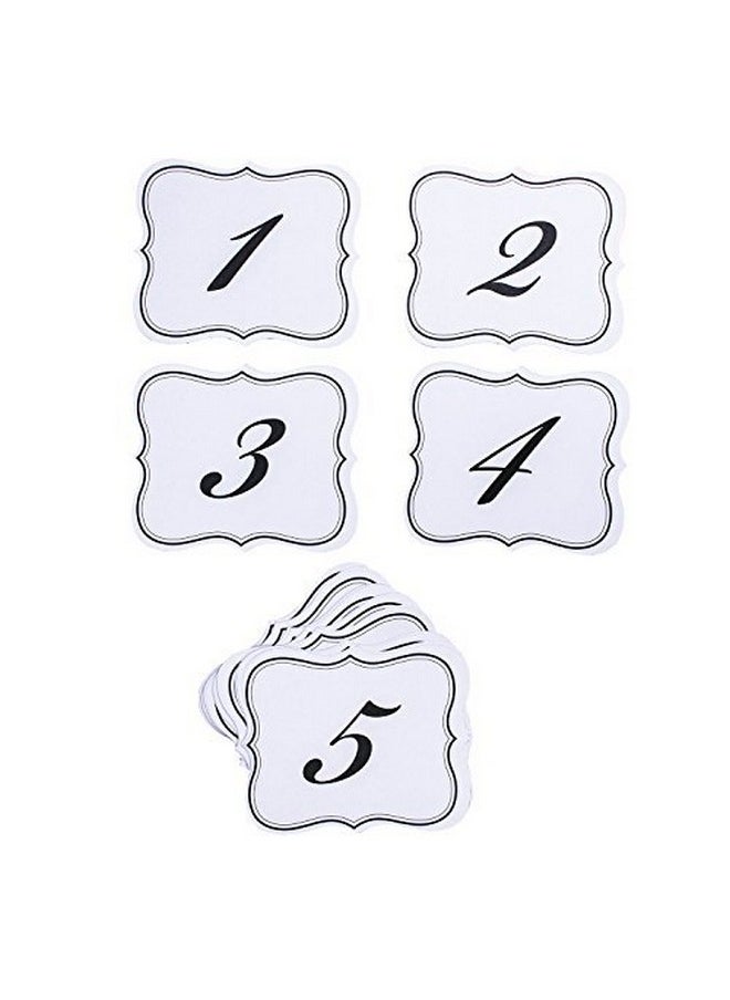 Numbers 1-25 Elegant Table Cards Wedding Reception Double Side Decorations