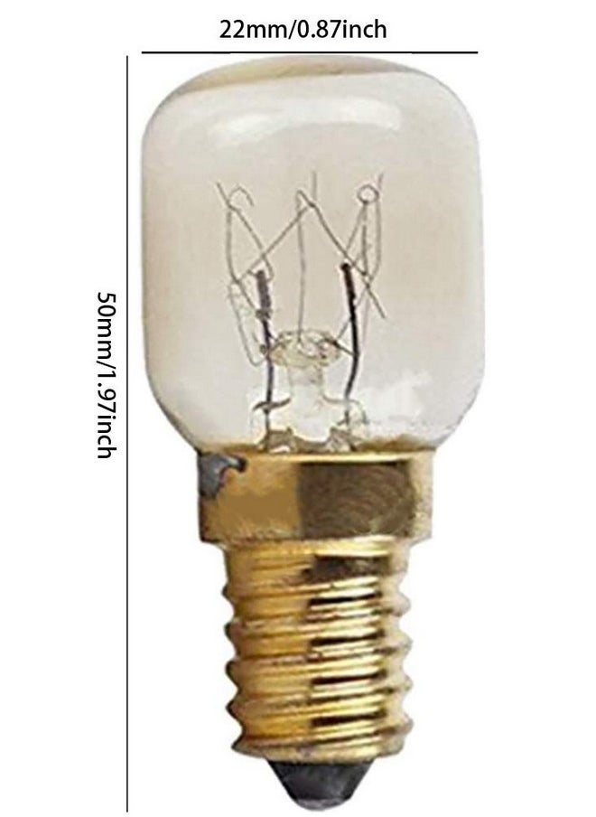 E14 Light Bulb 15W Oven Bulb T22 Microwave Light Bulbs 300℃ High Temperature Microwave Oven Light Bulb Warm White Incandescent Light Bulb 360° Beam Angle, 120V, Pack Of 3