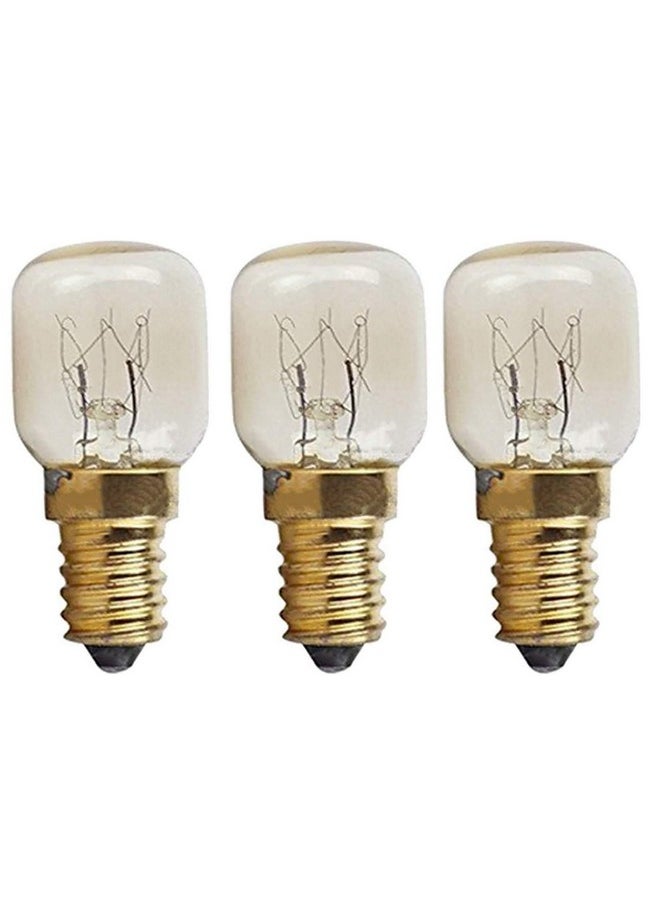 E14 Light Bulb 15W Oven Bulb T22 Microwave Light Bulbs 300℃ High Temperature Microwave Oven Light Bulb Warm White Incandescent Light Bulb 360° Beam Angle, 120V, Pack Of 3