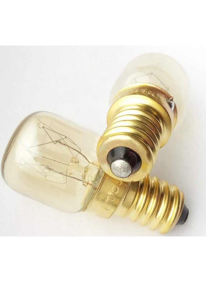 E14 Light Bulb 15W Oven Bulb T22 Microwave Light Bulbs 300℃ High Temperature Microwave Oven Light Bulb Warm White Incandescent Light Bulb 360° Beam Angle, 120V, Pack Of 3