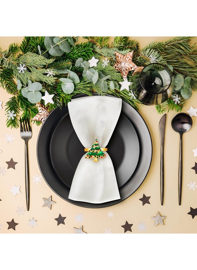 Christmas Napkin Rings Set Of 6, Holiday Christmas Tree Napkin Rings Christmas Napkin Holder Rings For Christmas Dinning Table Decorations