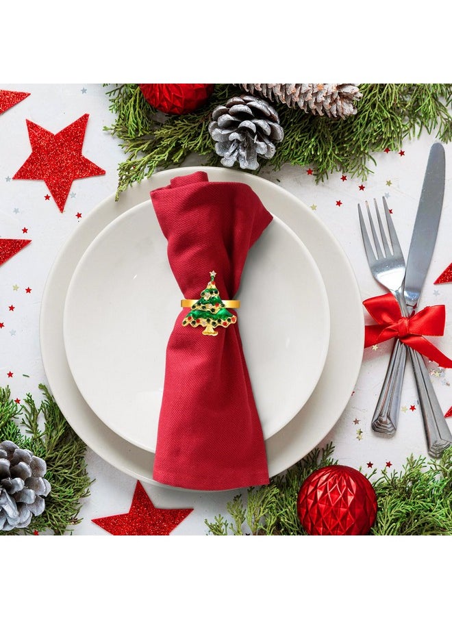Christmas Napkin Rings Set Of 6, Holiday Christmas Tree Napkin Rings Christmas Napkin Holder Rings For Christmas Dinning Table Decorations