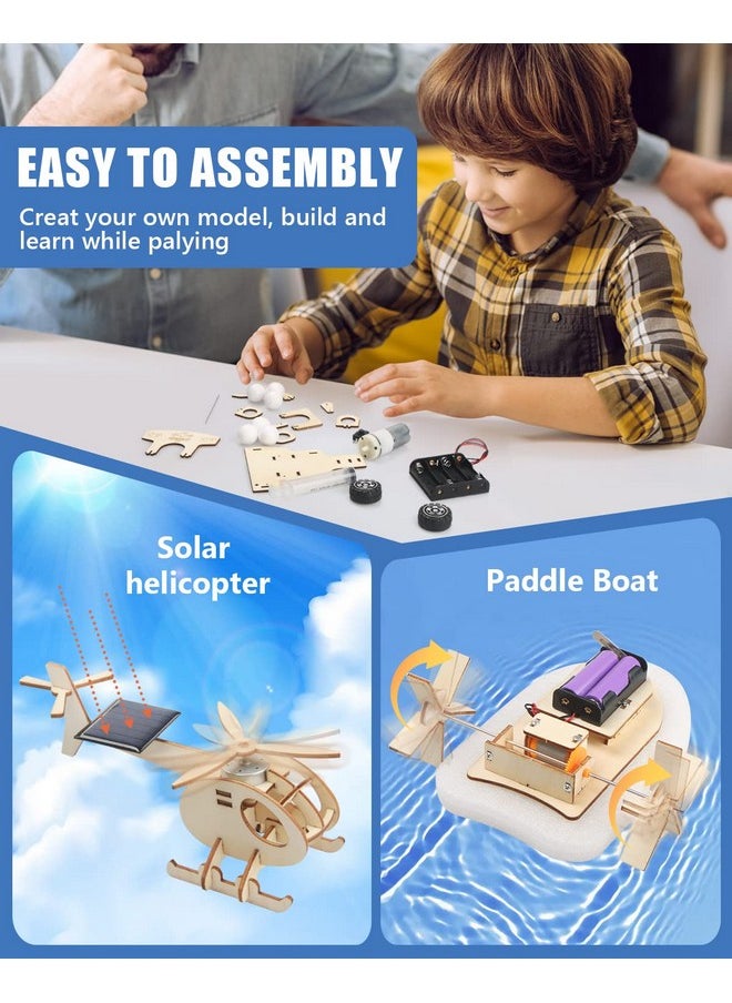 5 Set Stem Kits For Kids Ages 8-10, Model Car Kits, Wooden 3D Puzzles, Educational Science Experiment Kits, Building Toys For Ages 8-13, Gifts For Boys And Girls 7 8 9 10 11 12 13 Year Old