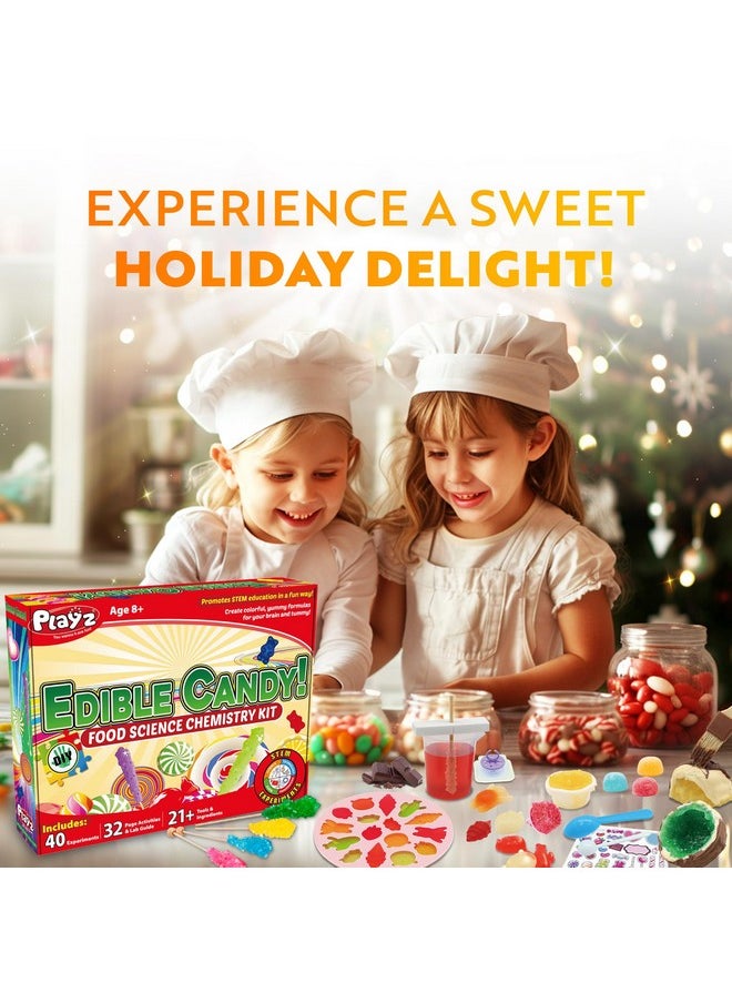 Edible Candy Making Science Kit For Kids Ages 8-12 Years Old - Food Science Chemistry Kid Science Kit With 40 Experiments To Make Your Own Chocolates, Educational Science Kits For Boy & Girls