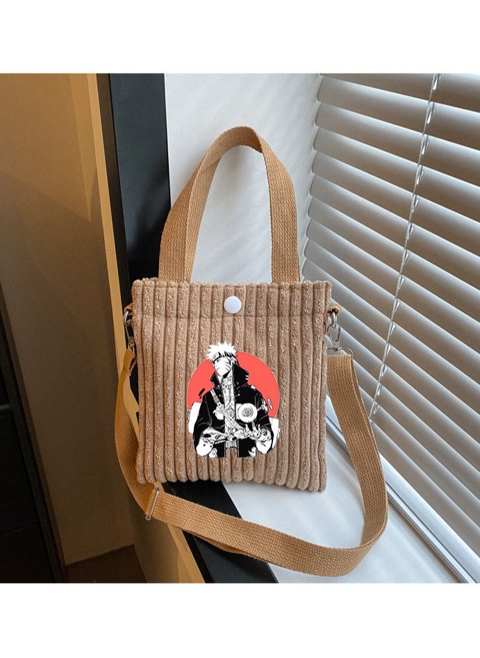 New Naruto Corduroy Crossbody Bag