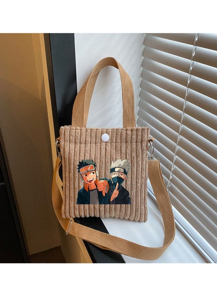 New Naruto Corduroy Crossbody Bag