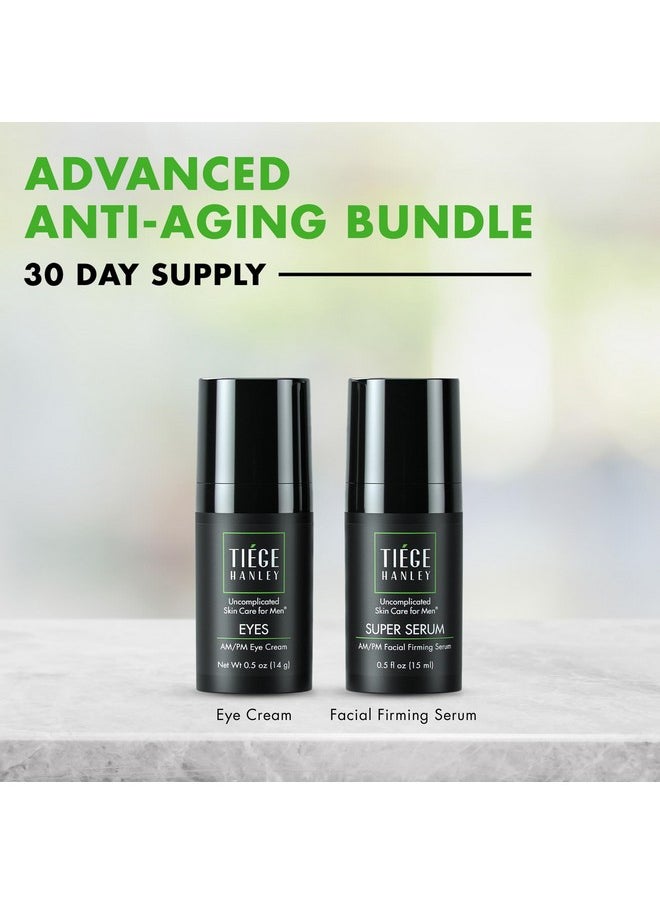 Eye Cream & Face Serum Set, Advanced Anti-Aging Bundle - Dark Circle & Under Eye Cream For Puffiness & Bags - Firms, Plumps, Hydrates, & Repairs Skin - Eye Wrinkle Cream For Men