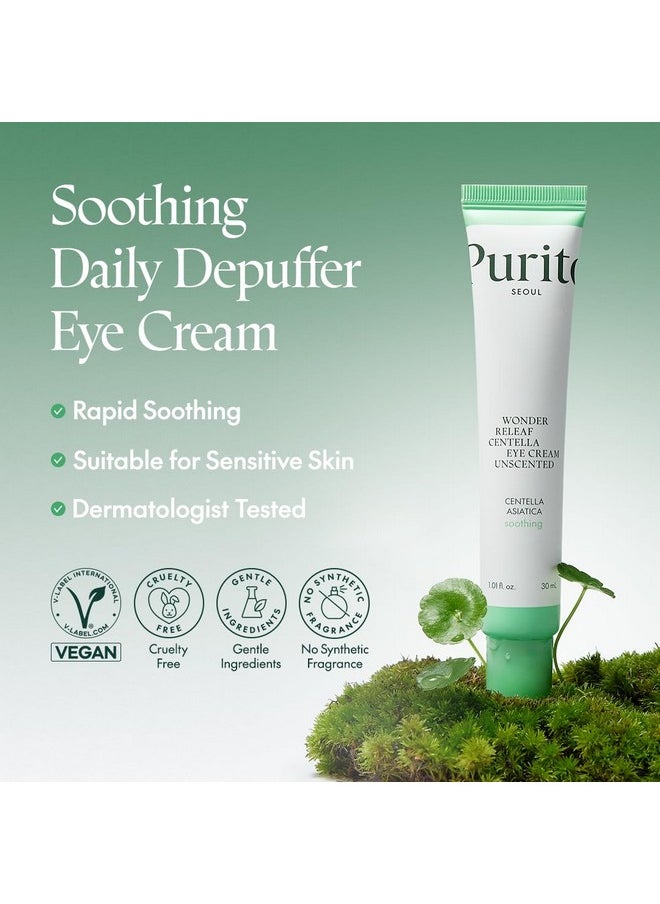 Centella Unscented Eye Cream, Korean Centella, For Sensitive Skin, Soothing, Facial Eye Cream For Face, Dark Circles, Wrinkles, Puffiness, K-Beauty, Vegan & Cruelty-Free, 30Ml 1Fl.Oz