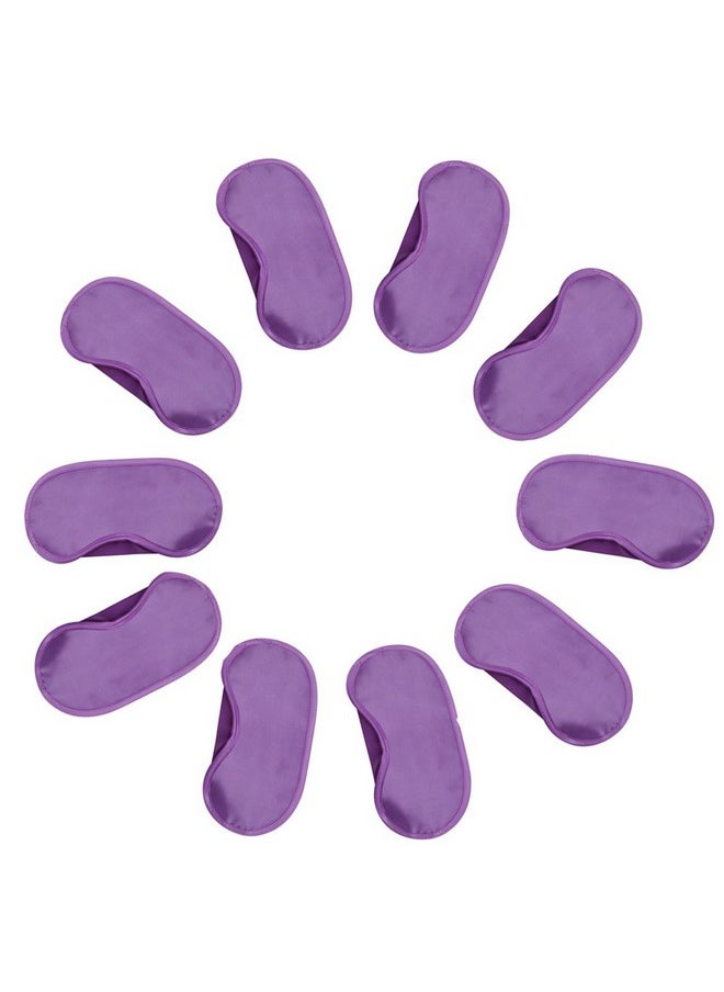 10Pcs Travel Rest Eye Sleeping Mask Satin Blindfold Soft Eye Shade Nap Cover Soft Eye Mask Shade Cover (Purple)