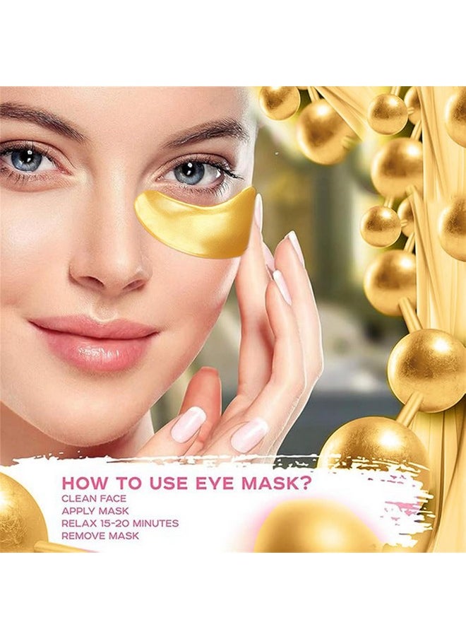 30 Pairs Eye Patches, Under Eye Patches For Dark Circles And Puffy Eyes, Reduce Wrinkles, Collagen Eye Mask Skincare Eye Pads For Moisturizing, Hydrating,24K Gold