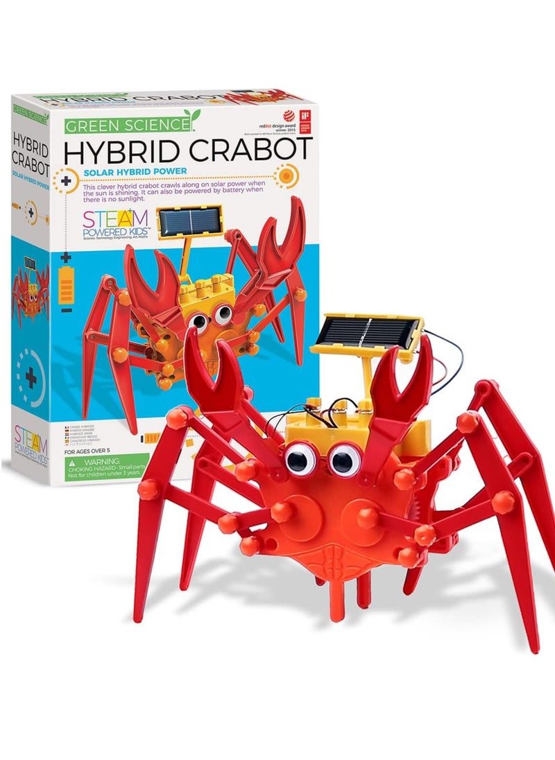 Green Science Hybrid Crabot-Solar Power Crawling Crab Kit-for Kids Ages 5+, Multi Coloured