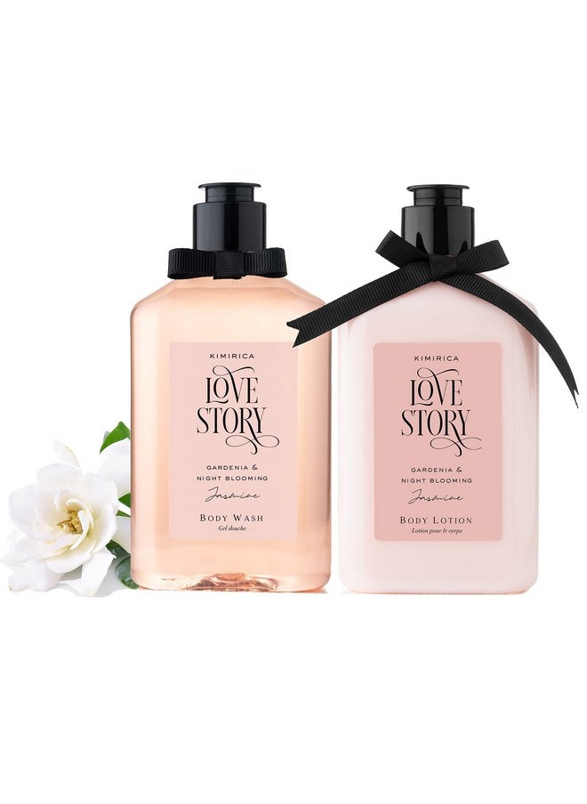 Love Story Gardenia And Night Blooming Jasmine Shower Gel And Moisturizing Summer Body Lotion Duo,(270Ml | 270Ml), 100% Vegan And Paraben Free With Goodness Of White Tea Extract, Aloe Vera And Vitamin E