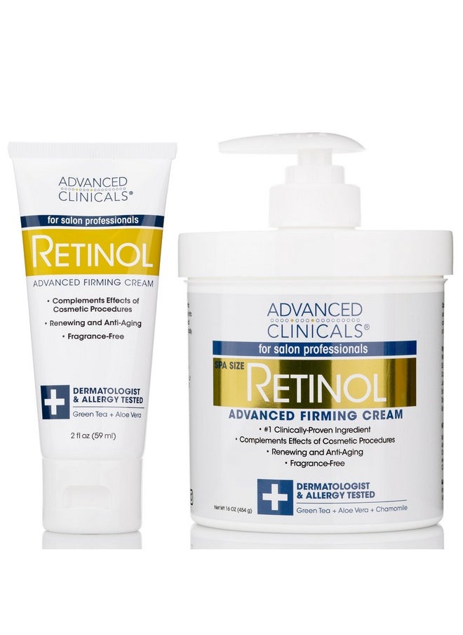 Retinol Body Lotion | Crepey Skin Treatment | Unscented Firming Face Lotion | Retinol Body Cream | Body Butter Moisturizer For Loose Skin, Crepe Skin, Stretch Marks, W/Travel Size