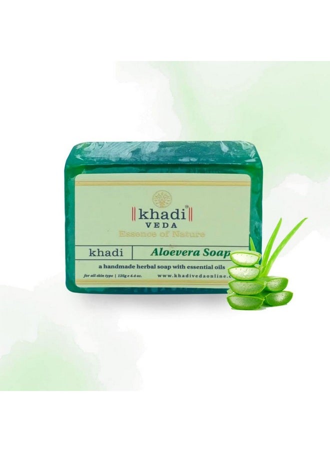 Aloe Vera Herbal Hand Made Bathing Soap Bar For Skin Complexion Lightening 125 Gm Each(Pack Of 6)