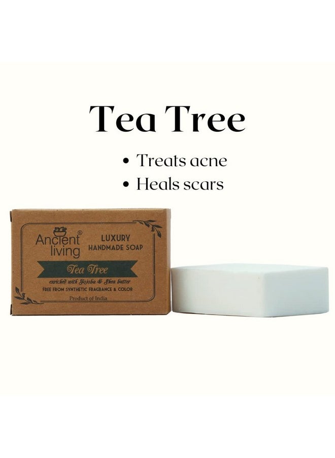 Tea Tree Luxury Handmade Soap - 100G (Set Of 2) Anti Bacterial | Acne | Pimples | Blackheads Enriched With 100% Cold Pressed Essential Oil Ideal For All Skin Type