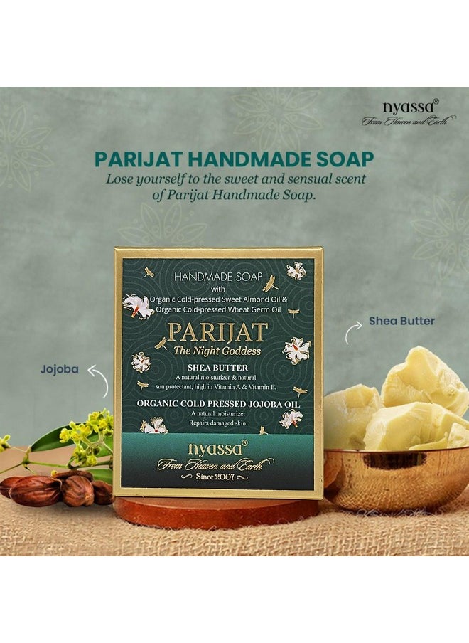 Parijat Natural Handmade Bathing Soap |Shea Butter, Organic Cold Pressed Jojoba Oil| All Skin Type 150Gm