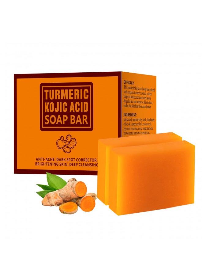 Koji Acid Soap for Dark Spots, Turmeric Soap for Face and Body, Kojic Acid Soap Skin Brightening Tumeric Soap for Acne Dark Spots Hand Soap Bar Acne Face Bar Deep Cleansing Face Wash 200g/7OZ