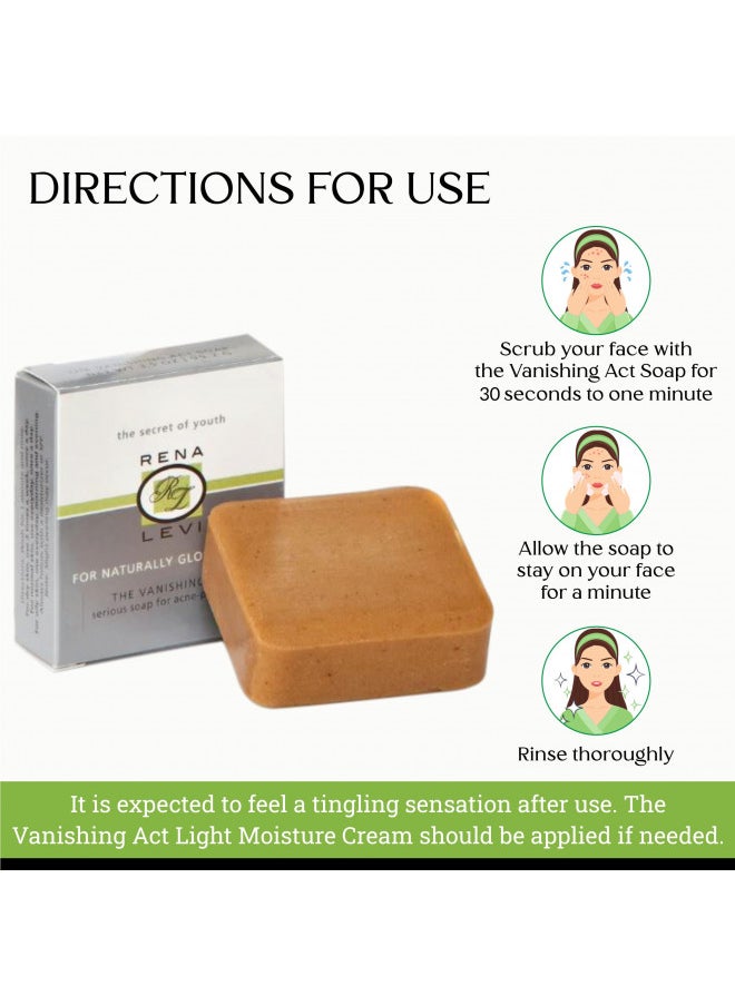 Rena Levi Vanishing Act Natural Acne Cleansing Soap Bar, for all skin types