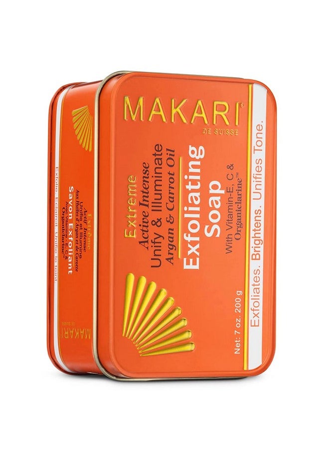 Extreme Active Intense Argan & Carrot Oil Exfoliating Soap (7Oz) | Advanced Brightening Bar Soap | With Apricot Seed Extract And Vitamins C & E | Helps Reveal Natural Skin Radiance