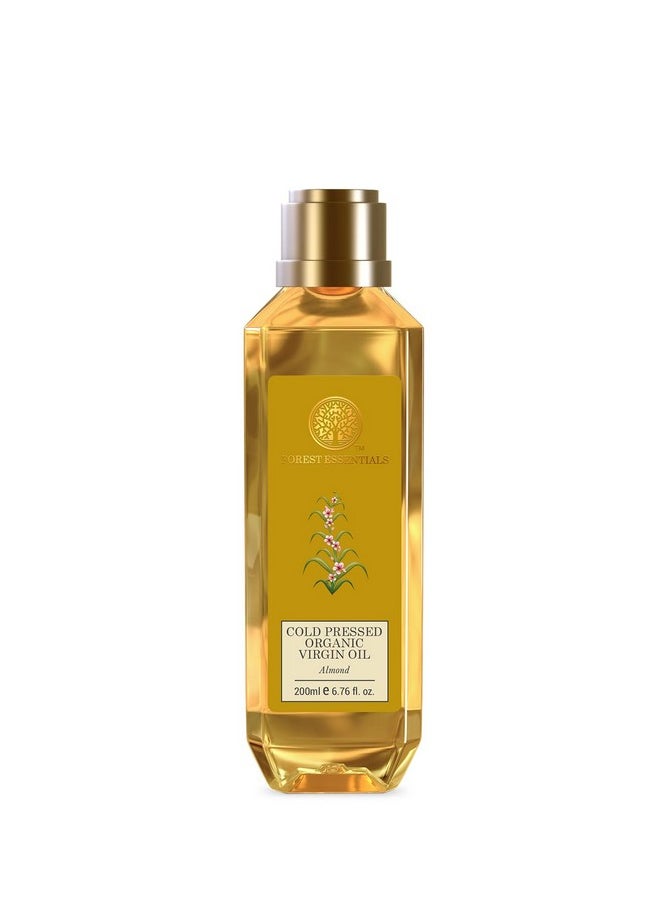 Organic Cold Pressed Virgin Oil Almond | Rich In Vitamin E | Pure Sweet Almond Massage Oil For Hair & Skin | 200 Ml