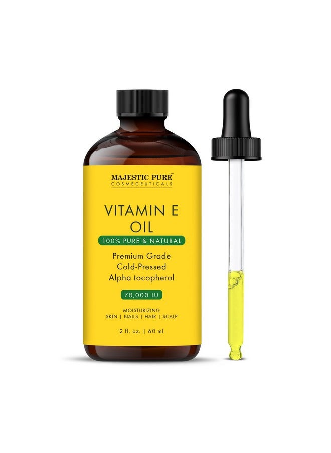 Vitamin E Oil - 100% Pure & Natural | Premium Grade, Cold-Pressed And Tocopherol To Repair Dry, Damaged Skin | Moisturizing Skin, Hair And Scalp 2 Fl Oz