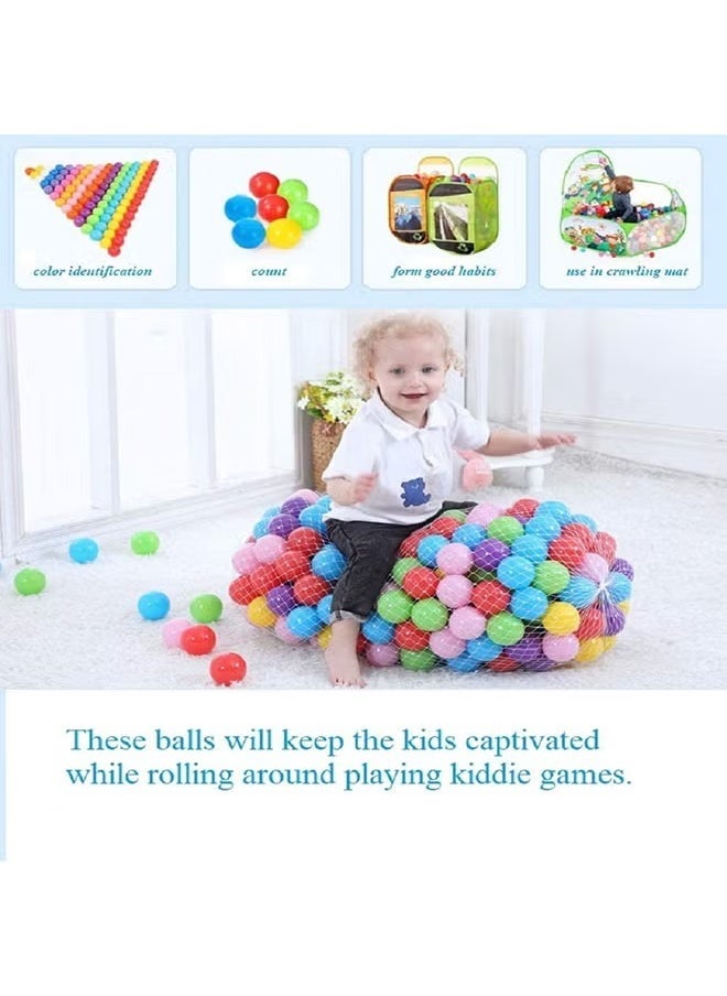 50-Piece Multicolor Soft Ocean Ball Pit Play Set - Durable & Safe Toy Balls for Kids Age 1+ Years, 31.4x29x18cm