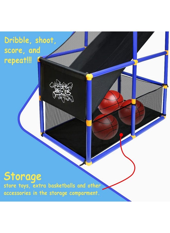 Toy Basketball Hoop Arcade Game Set | With 4 Balls & Air Pump, Indoor Outdoors Sports Toys For Kids