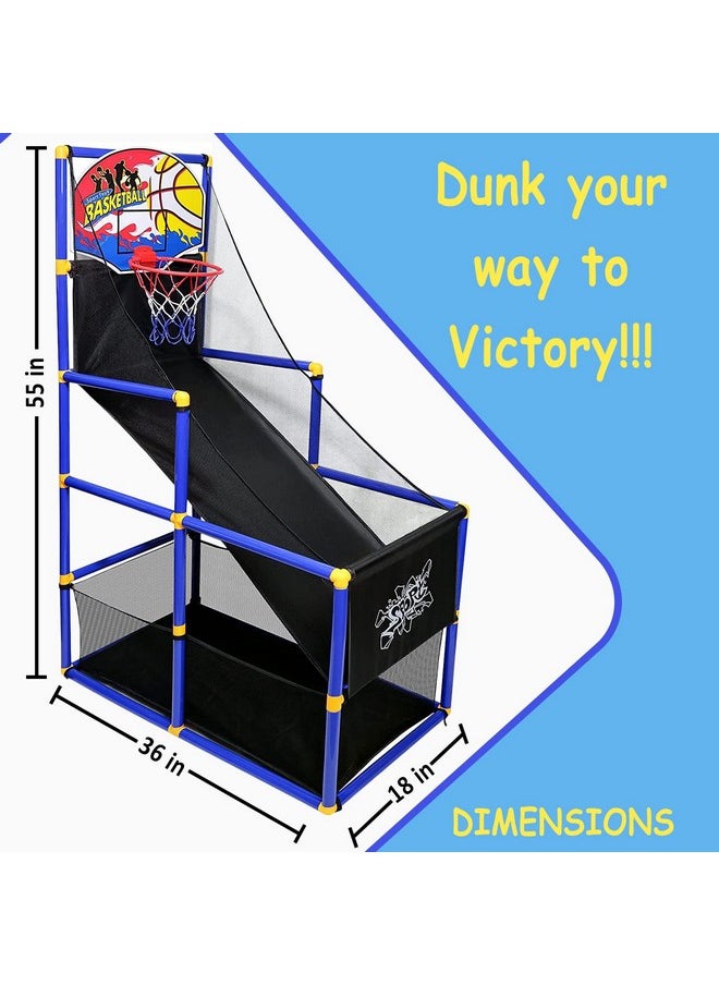 Toy Basketball Hoop Arcade Game Set | With 4 Balls & Air Pump, Indoor Outdoors Sports Toys For Kids