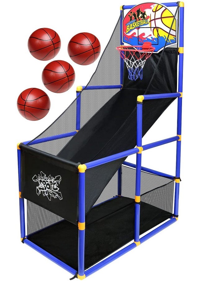 Toy Basketball Hoop Arcade Game Set | With 4 Balls & Air Pump, Indoor Outdoors Sports Toys For Kids