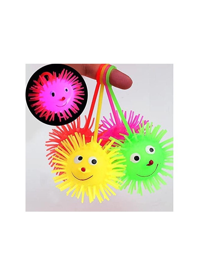 Kids Glowing Puffer Balls Squeezable Stress Squishy Toy Ball Light Up for Stress Relief Fun Playing for Kids Boys Girls Set of 2