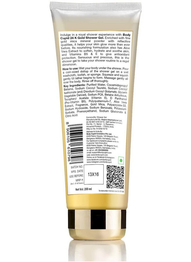 24K Gold Shower Gel - No Sulphates And Parabens - 200 Ml